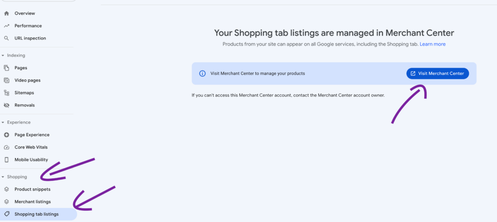 A screenshot of a computer displaying Google Search Console.