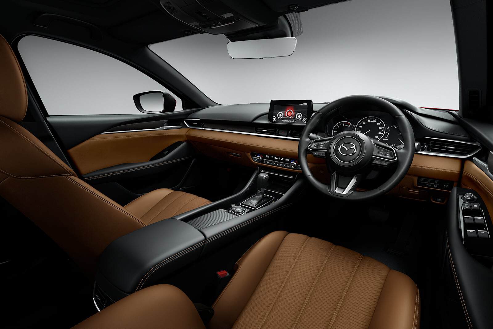Interior upgrade for Mazda Atenza with premium materials.