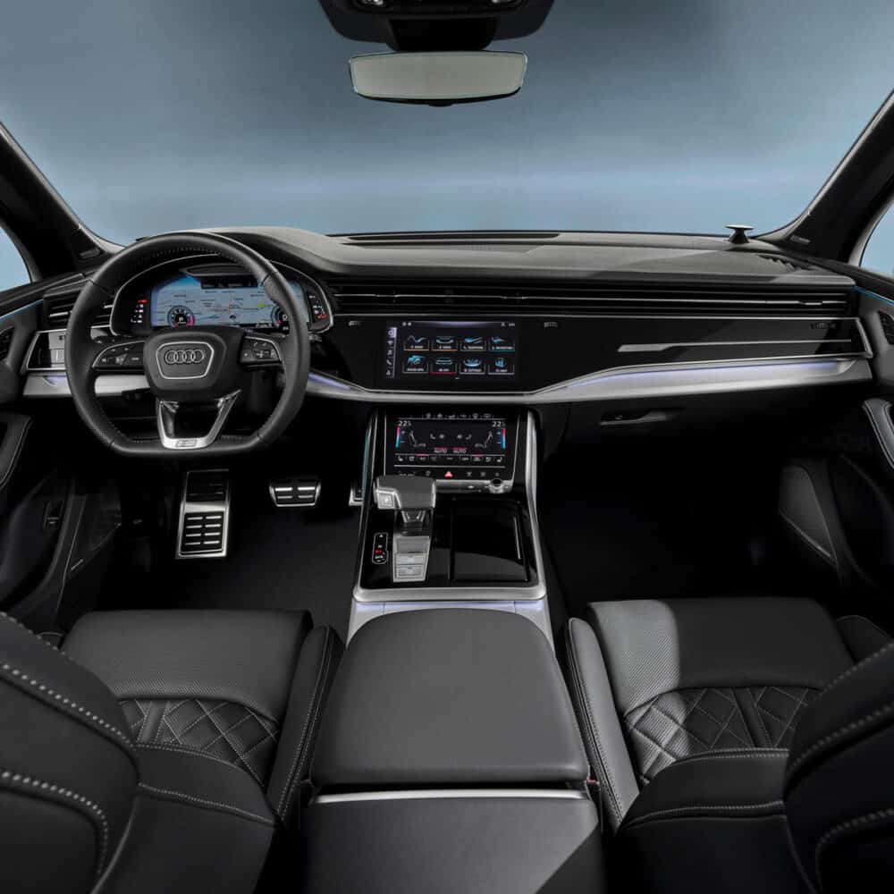 Interior kit for Audi Q7 with modern dashboard and high-quality materials.
