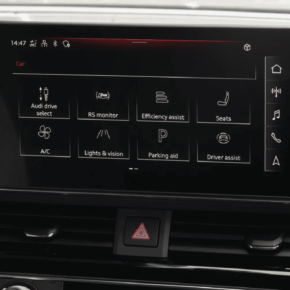 RS4 Screen Protector for Audi RS4 Dashboard Display.