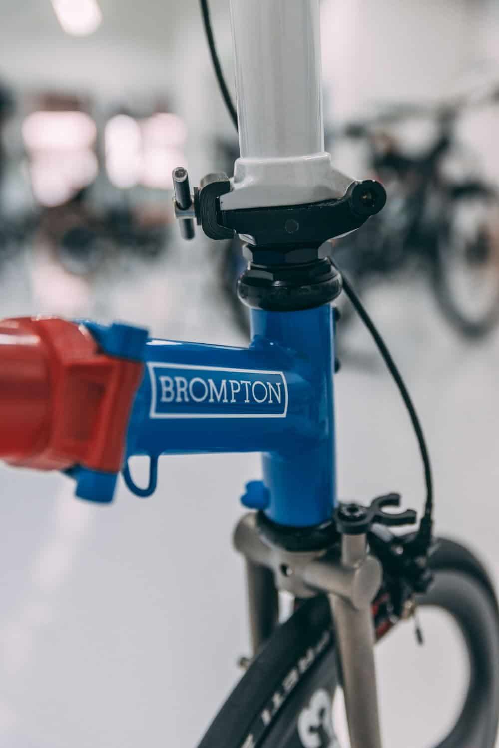 Brompton bike with paint protection film installed on the frame.