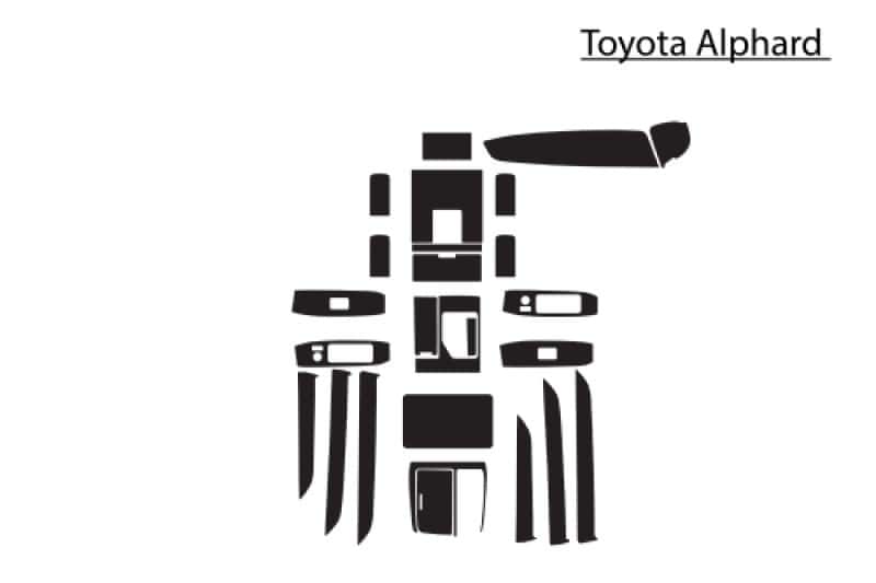 Interior upgrade kit for Toyota Alphard vehicle customization.