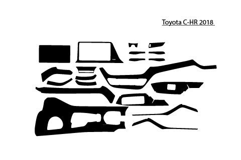 Custom interior trim parts for Toyota C-HR 2018 model.