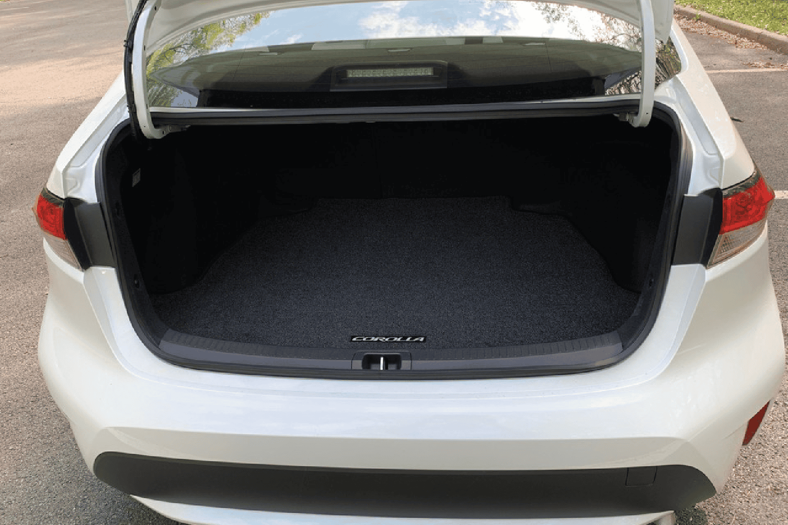 Luggage area trunk mat for Toyota Corolla, custom fit for optimal protection.