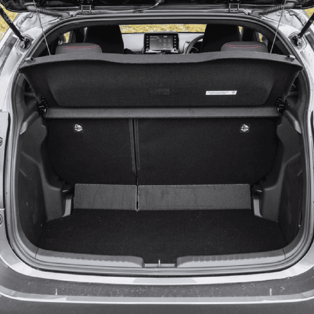 Luggage area protection kit for Toyota Yaris, ideal for cargo organization and vehicle interior prot.