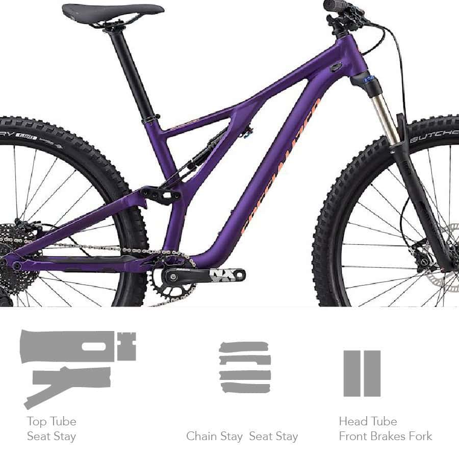 High-quality frame protection film for S-Works Stumpjumper mountain bike. Protects against scratches.