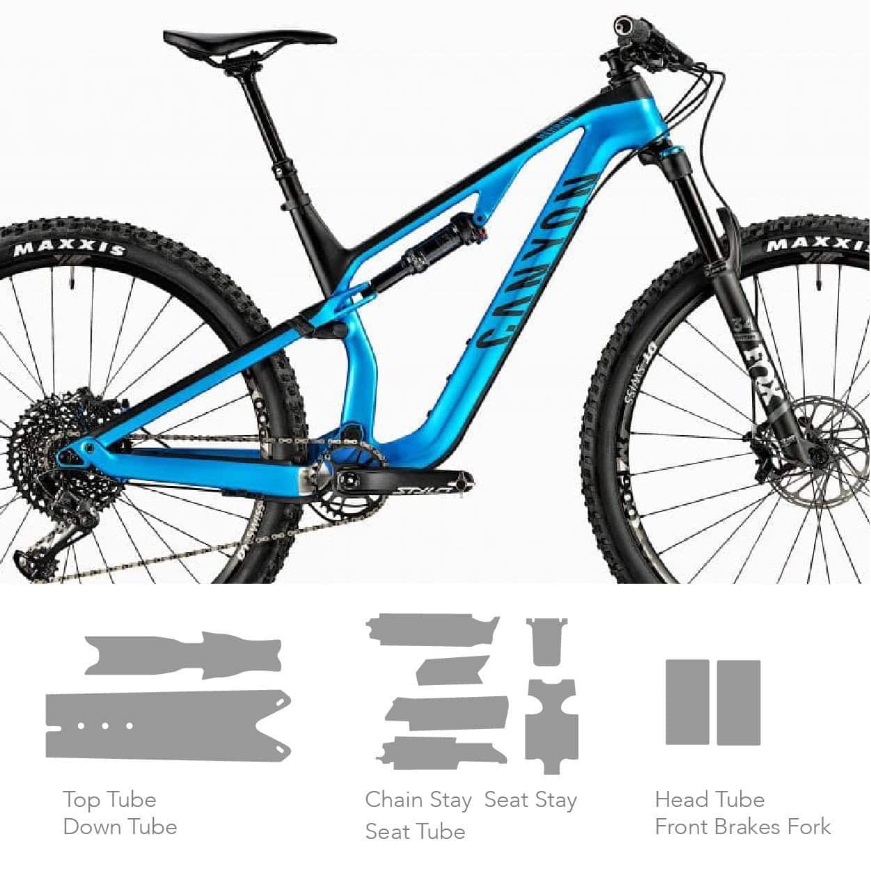 Canyon Neuron bike frame protection film for durable, scratch-resistant shielding. Perfect for mount.
