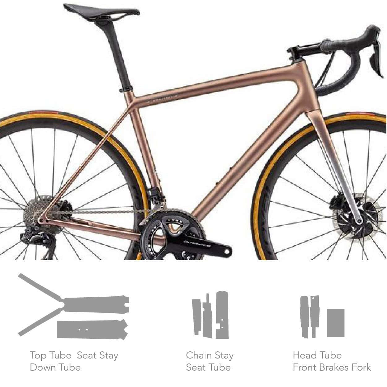 High-quality frame protection film for S-Works Aethos bike frame. Durable, clear, and easy to instal.