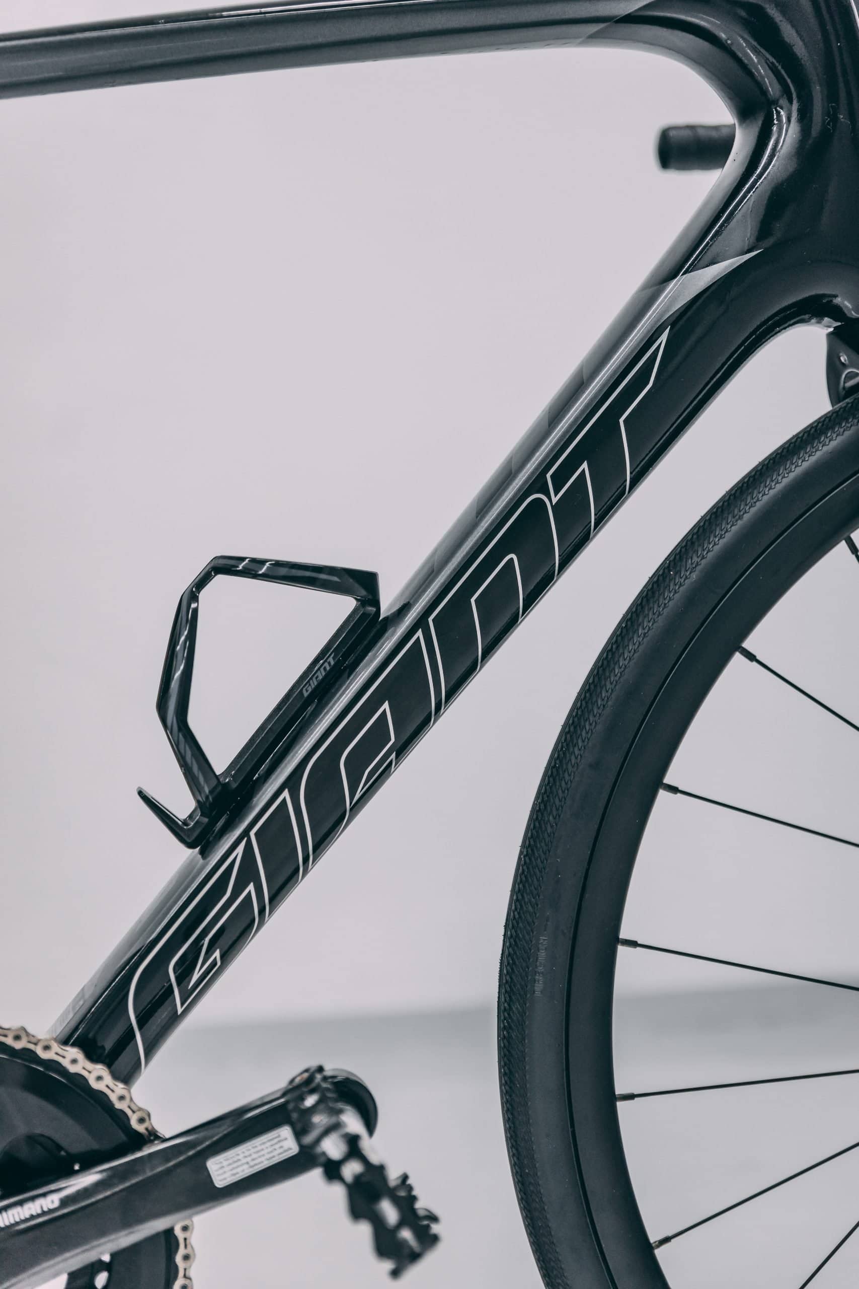 Giant Defy bike frame with protective film for enhanced durability and scratch resistance.