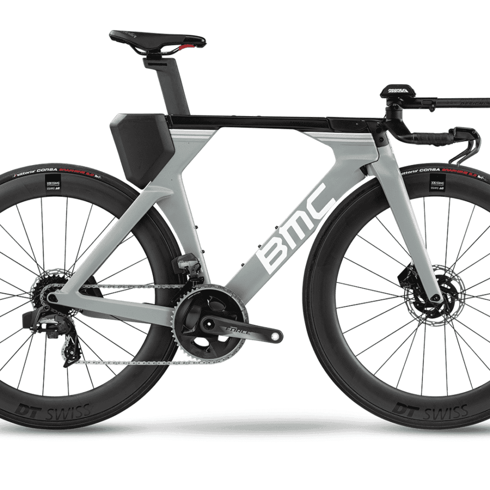 Modern electric road bike with aerodynamic design and advanced features.
