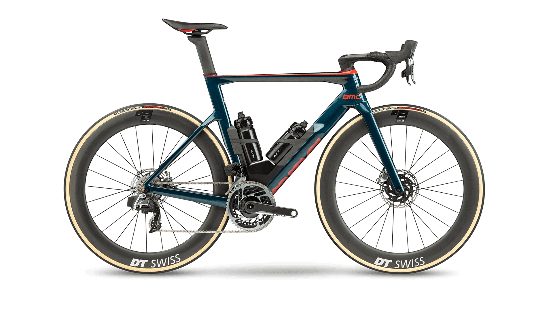 Lightweight carbon road bike with aerodynamic design and advanced components for serious cyclists.