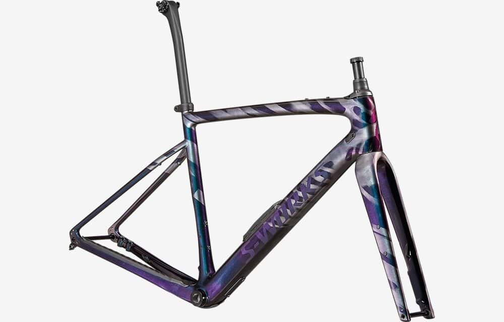 Bike frame for road cycling and racing, featuring lightweight carbon material and aerodynamic design.