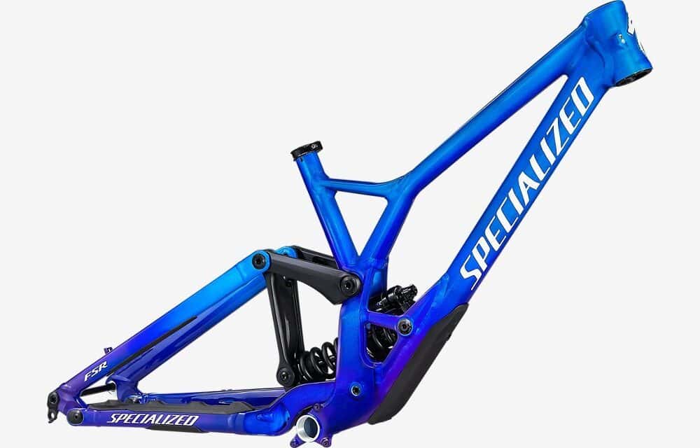 High-quality blue mountain bike frame for off-road cycling.