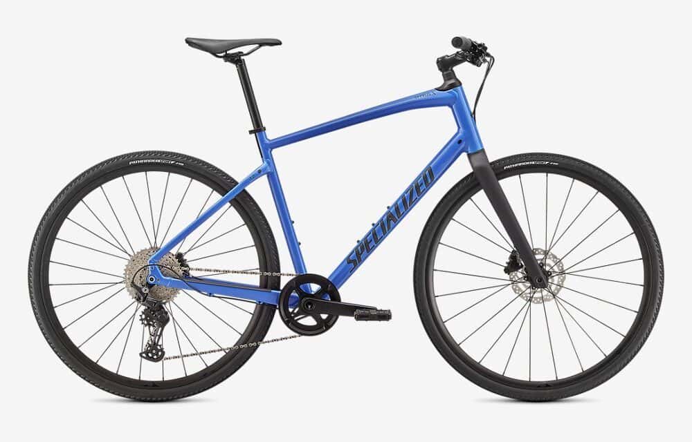 Bike with blue frame and black tires, ideal for commuting and outdoor activities.