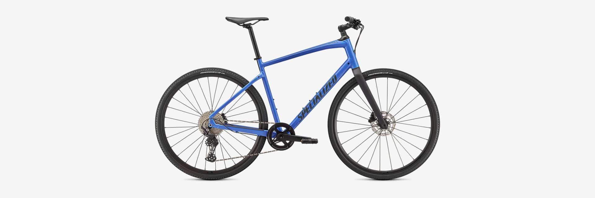 Bike with blue frame and black tires, ideal for commuting and outdoor activities.