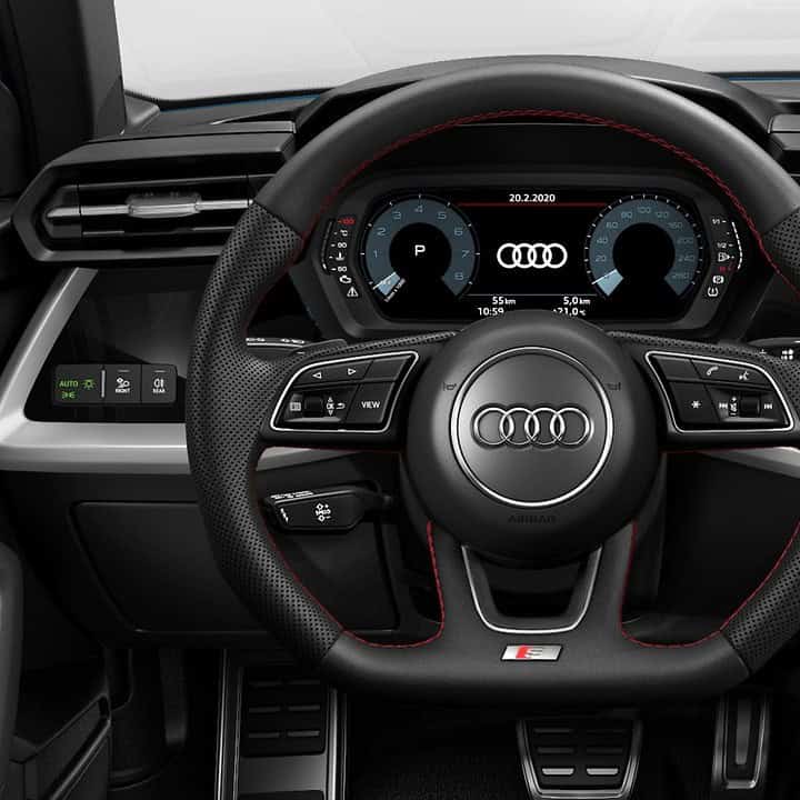 Protective film for Audi A3 center display screen.