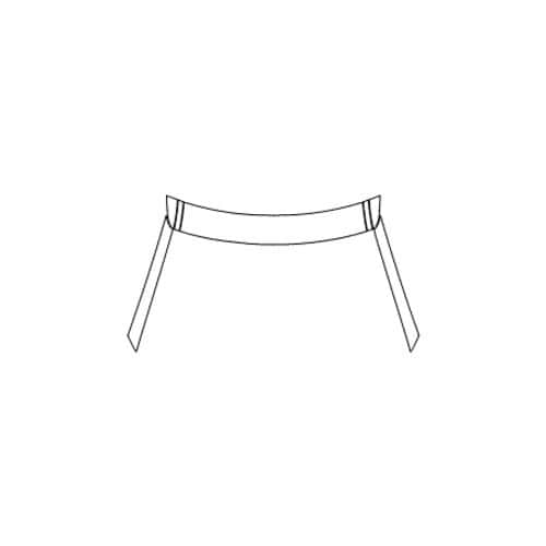 Simple line drawing of a modern pair of eyeglasses.