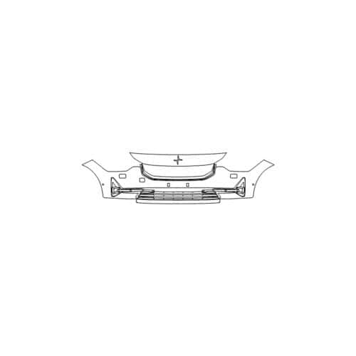 Car rear bumper protector with step and sensor cutouts for enhanced safety.