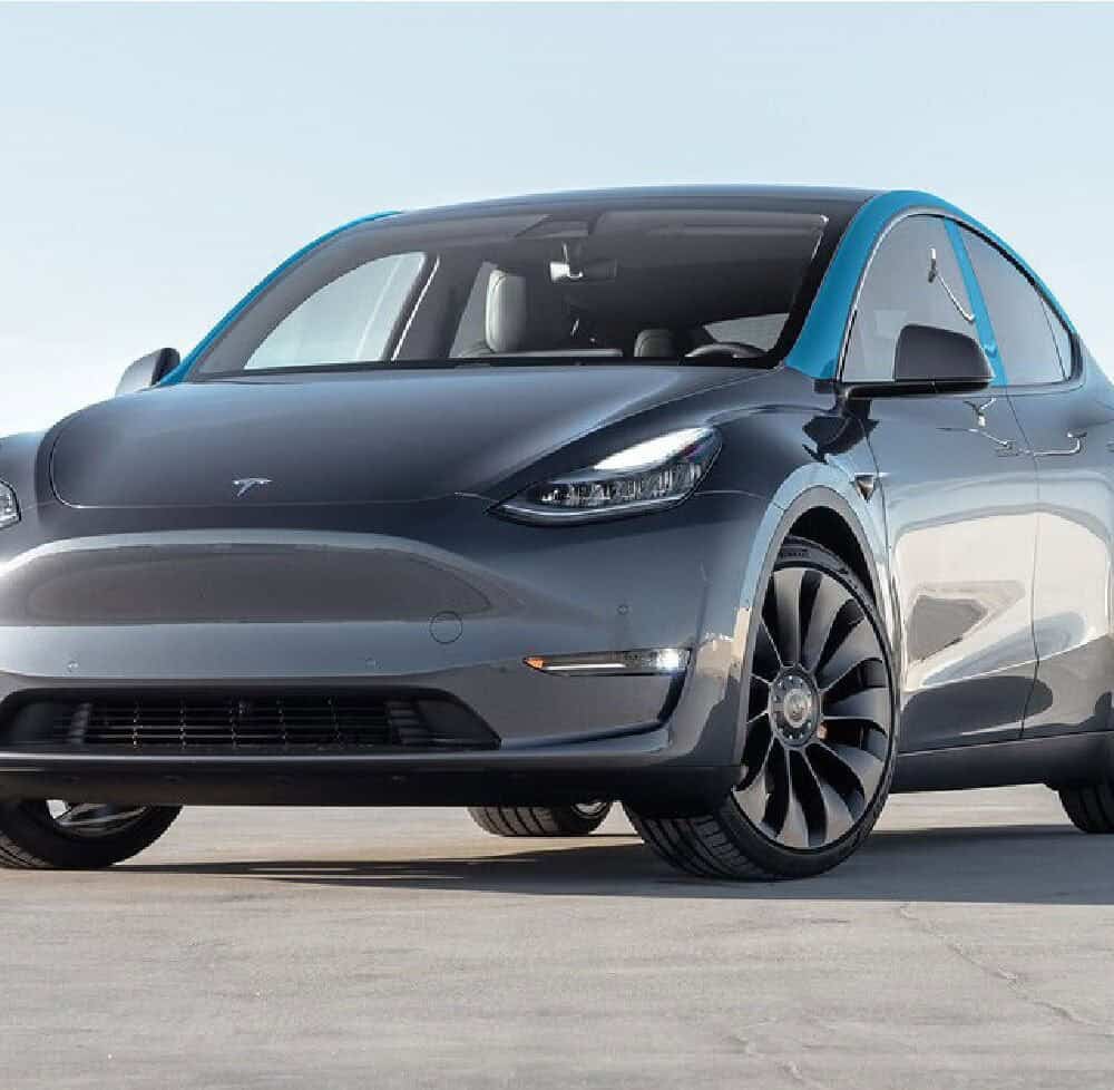 Electric vehicle with sleek design and advanced technology.