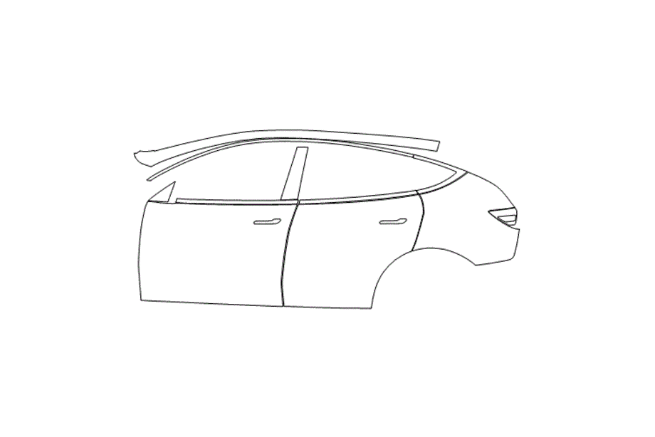Tesla Model-Y Rear Fender & Doors Kit (Left Side) - Image 2