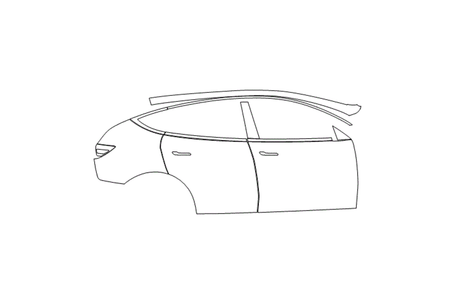 Tesla Model-Y Rear Fender & Doors Kit (Right Side) - Image 2