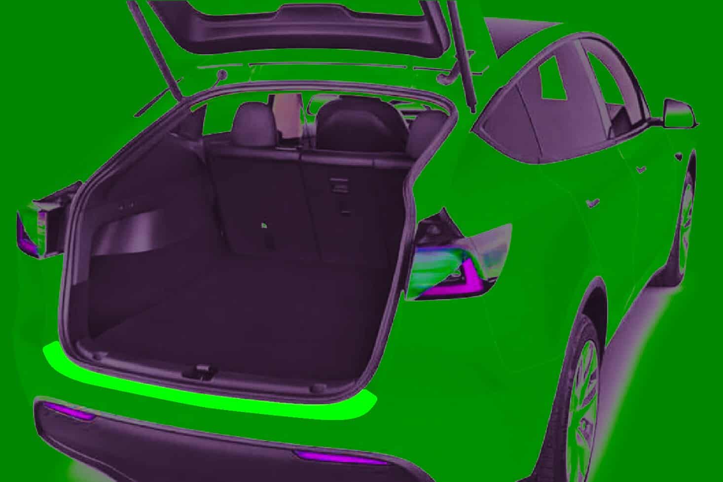 Tesla Model-Y trunk storage and protection kit for enhanced luggage space.