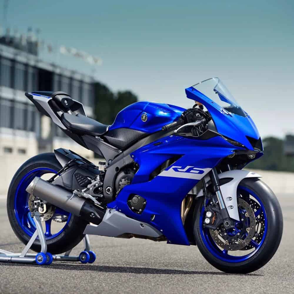 Yamaha R6 motorcycle with full paint protection film kit for enhanced durability and shine.