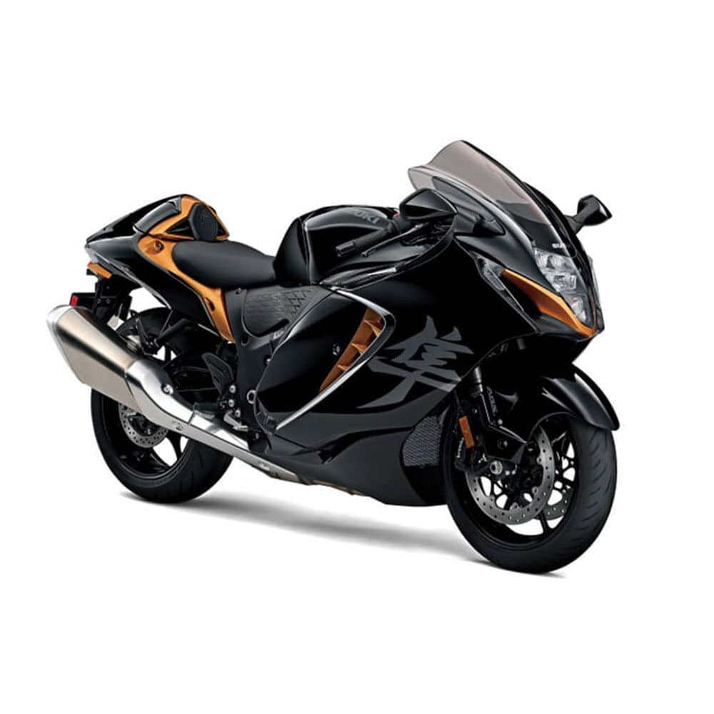 High-quality paint protection film kit for Suzuki GSX1300R Hayabusa motorcycle. Full wrap for enhanc.