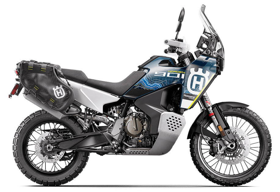 Norden 901 Expedition motorcycle with full wrap paint protection film kit. Durable, high-quality ful.