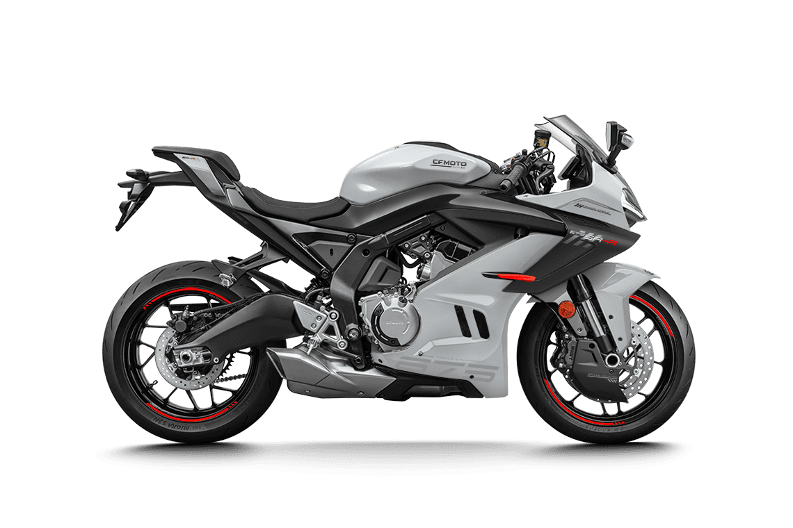 CFMOTO 675 SR-R motorcycle with full paint protection film kit.