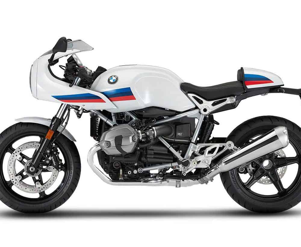 BMW R9T Racer motorcycle featuring paint protection kit and stylish design.