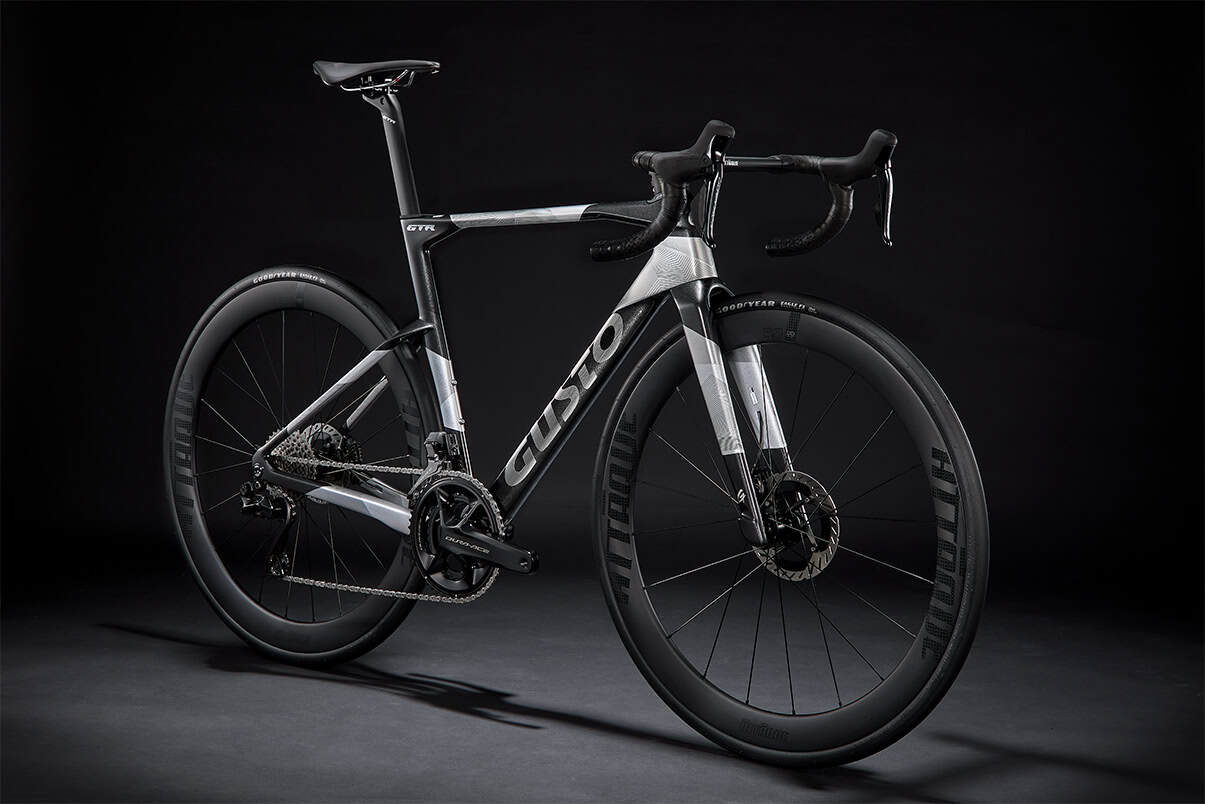 High-performance GUSTO GTR bike with protective film kit for frame.