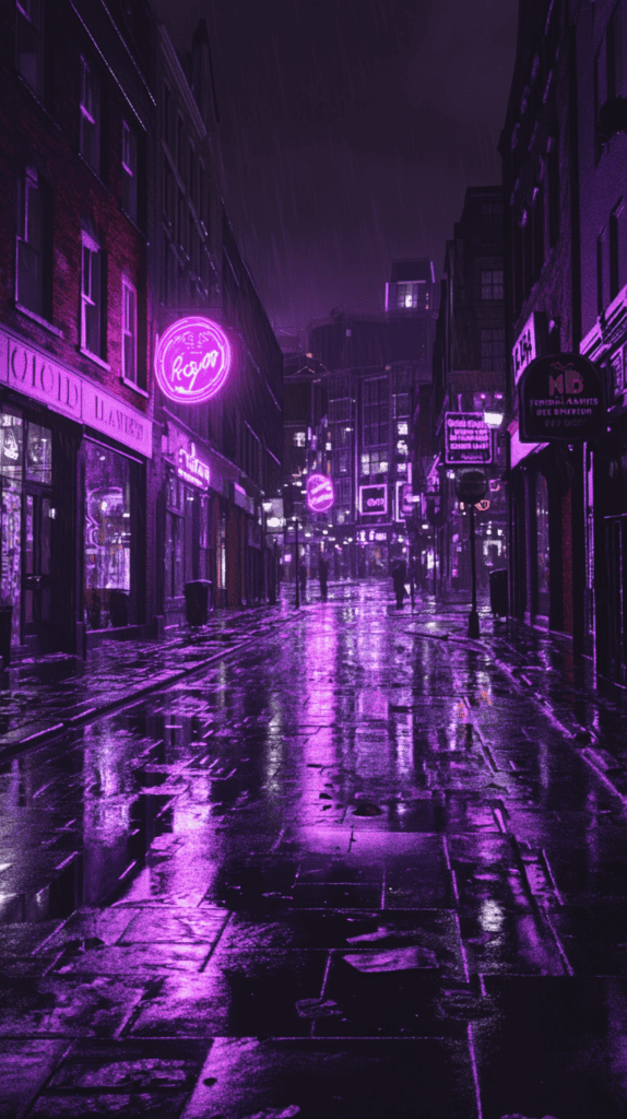 The Curious Case of Purple Wallpapers: 18 Designs That Will Transform Your Device 23 Urban Nightscape in Purple 2
