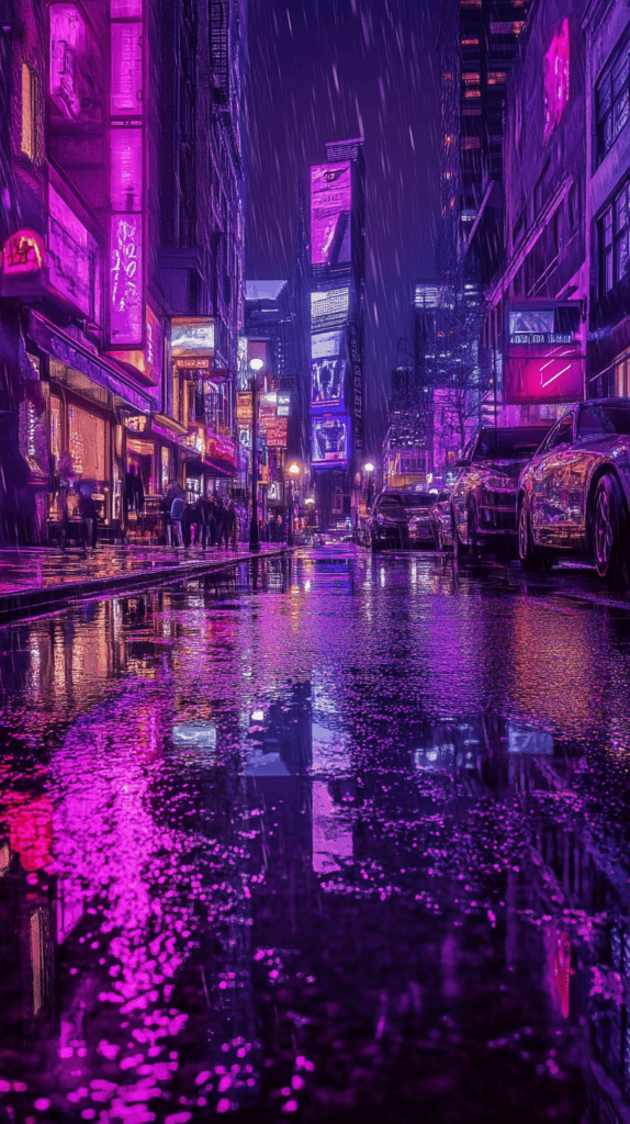 The Curious Case of Purple Wallpapers: 18 Designs That Will Transform Your Device 22 Urban Nightscape in Purple