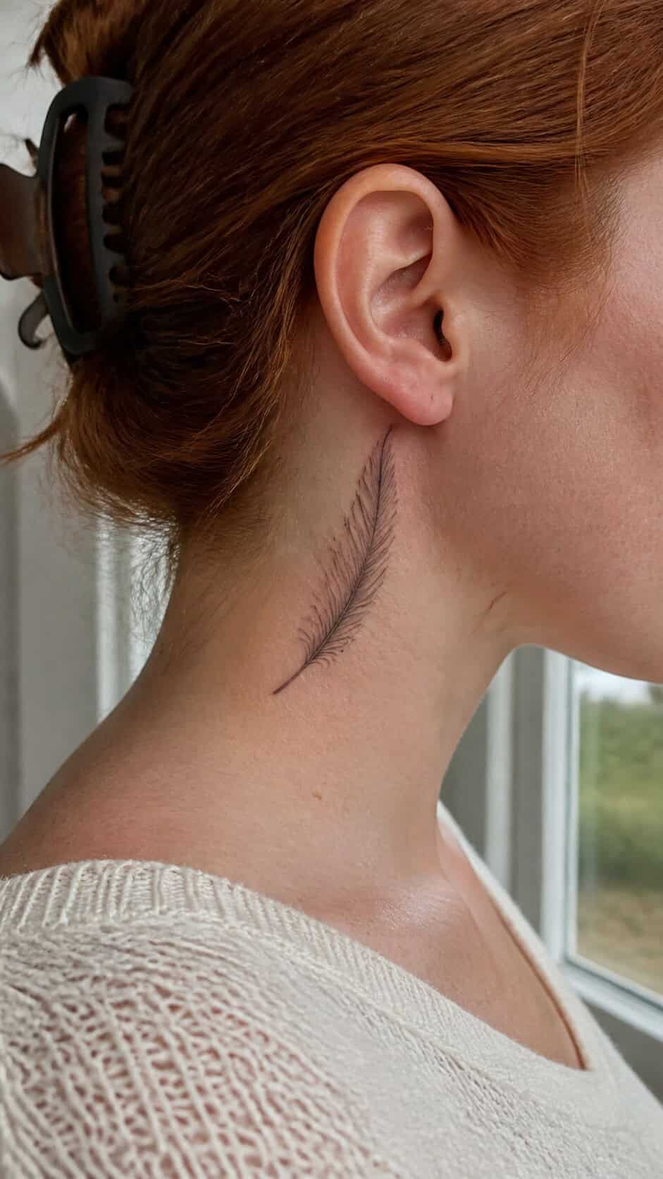 Geometric Pattern Elegance neck tattoo idea, example 2
