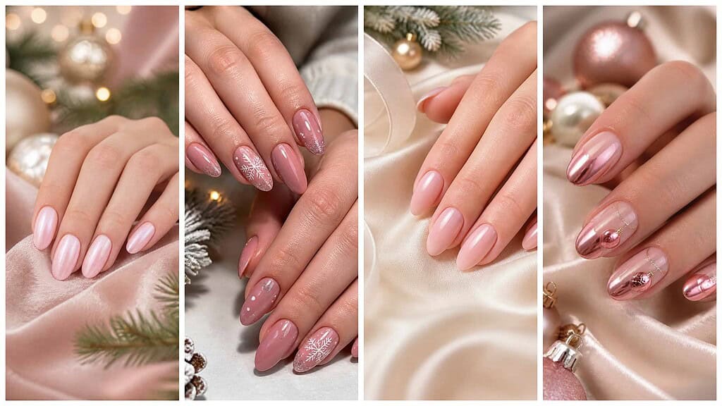 22 Pink Christmas Nails for a Softer Holiday Look