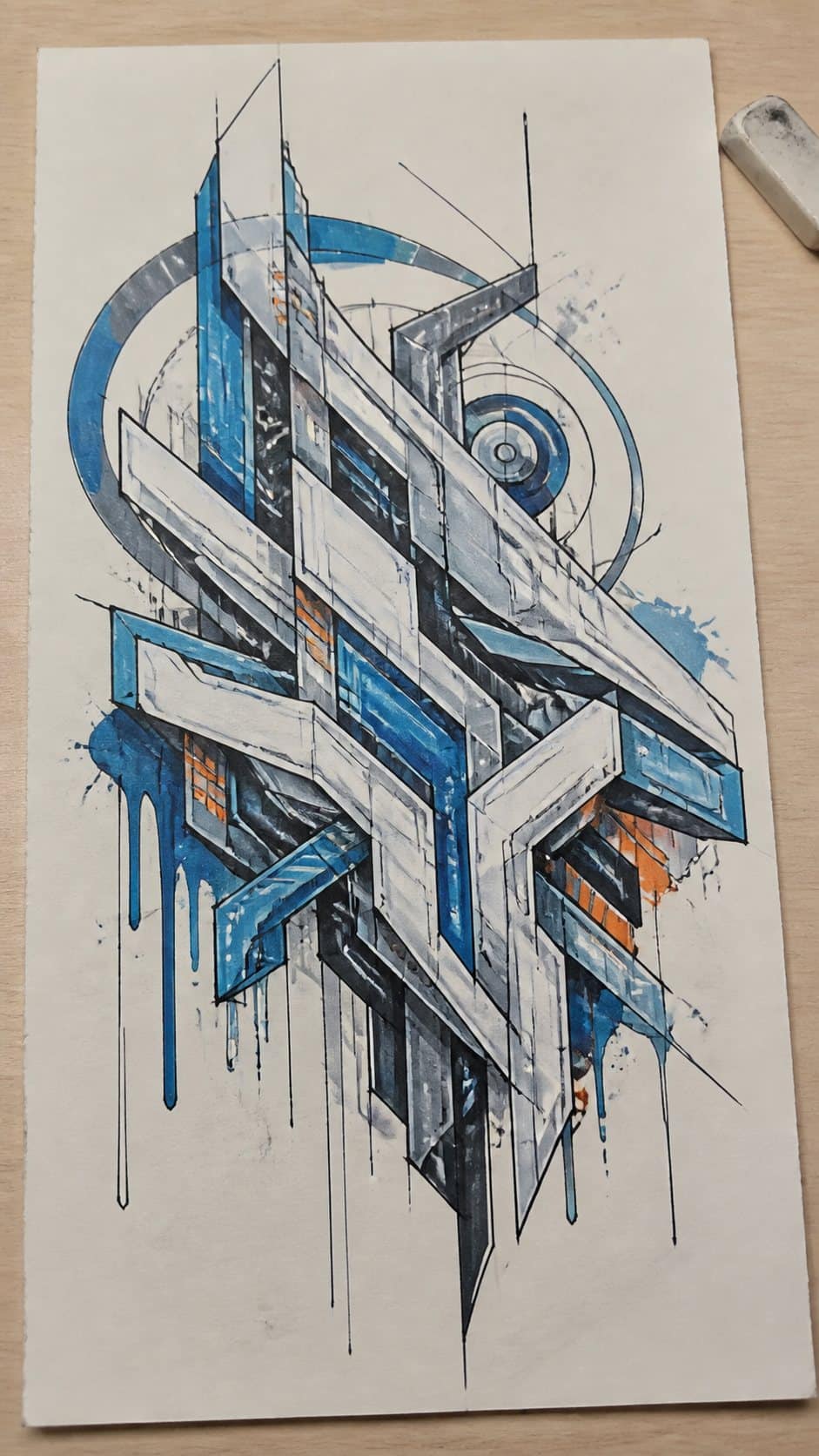 Feeling Stuck? 20 Graffiti Drawing Ideas To Reignite Your Passion! 32 Hand-drawn futuristic designs in marker drawing on textured paper, shown in a straight overhead view — study 2