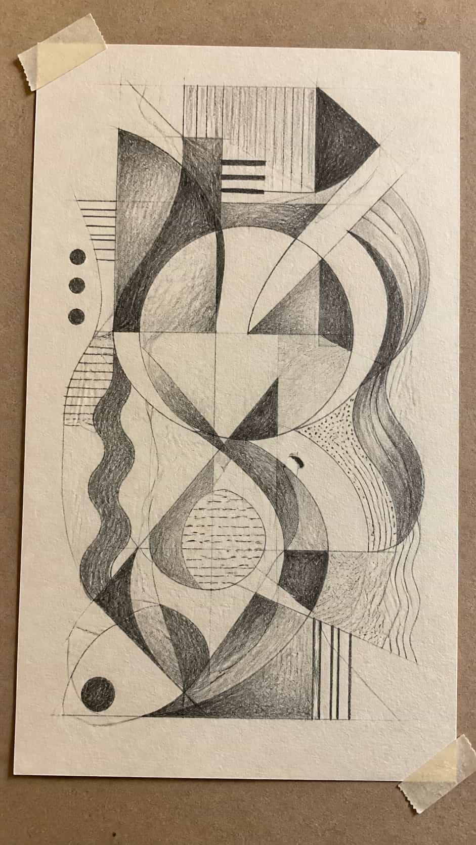 Bored with Your Sketchbook? 20 Drawing Ideas to Revive Your Creativity 32 Hand-drawn abstract patterns in graphite drawing on textured paper, shown in a slightly off-center overhead composition, like an — study 3
