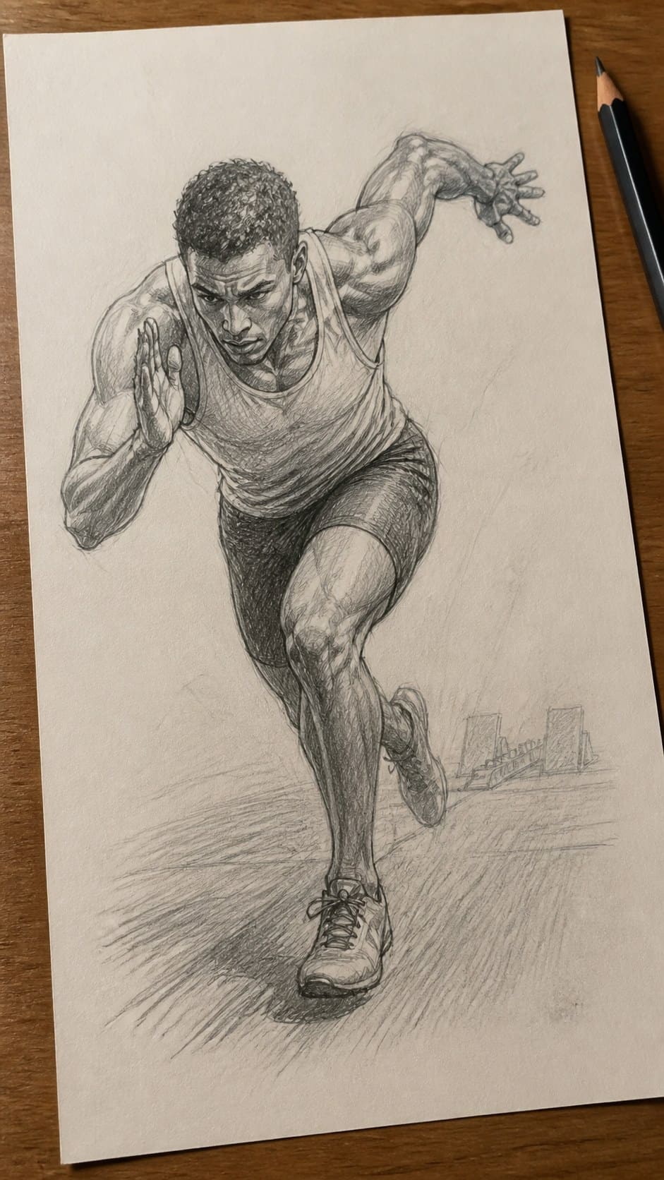 19 Creative Body Sketch Ideas Every Artist Should Try 9 Hand-drawn athlete in action in graphite drawing on textured paper, shown in a slightly off-center overhead composition, like an — study 2
