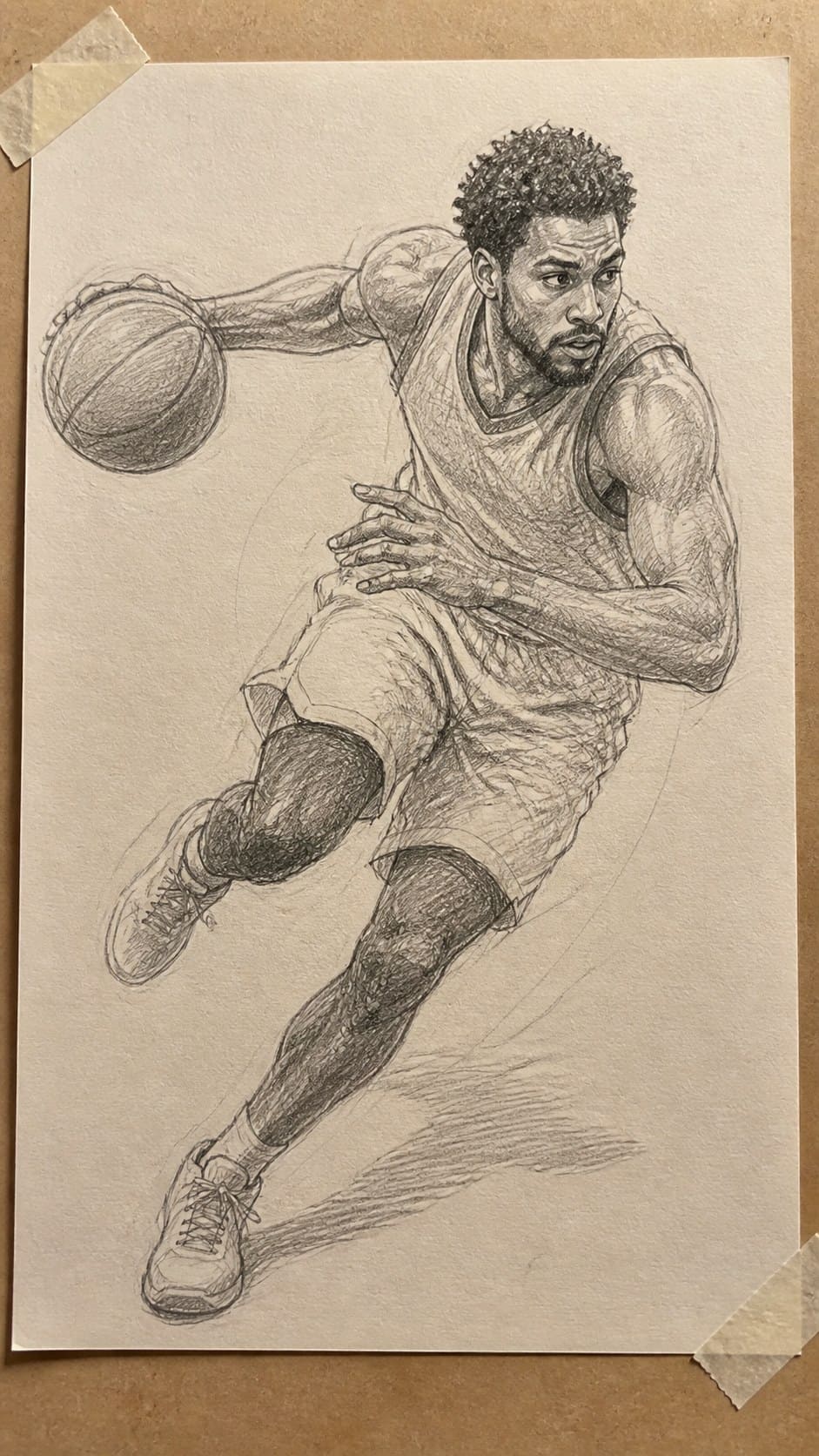 19 Creative Body Sketch Ideas Every Artist Should Try 29 Hand-drawn dynamic sports pose in graphite drawing on textured paper, shown in a slightly off-center overhead composition, like an — study 1