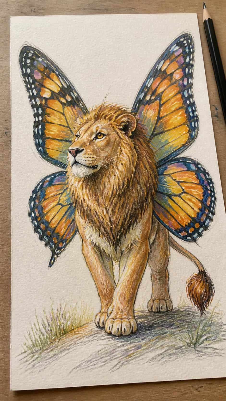 Discover the 15 Drawing Ideas Guaranteed to Unlock Your Child's Inner Picasso 31 Hand-drawn animal mash-up in colored-pencil and gouache drawing on textured paper, shown in a close overhead crop — study 1