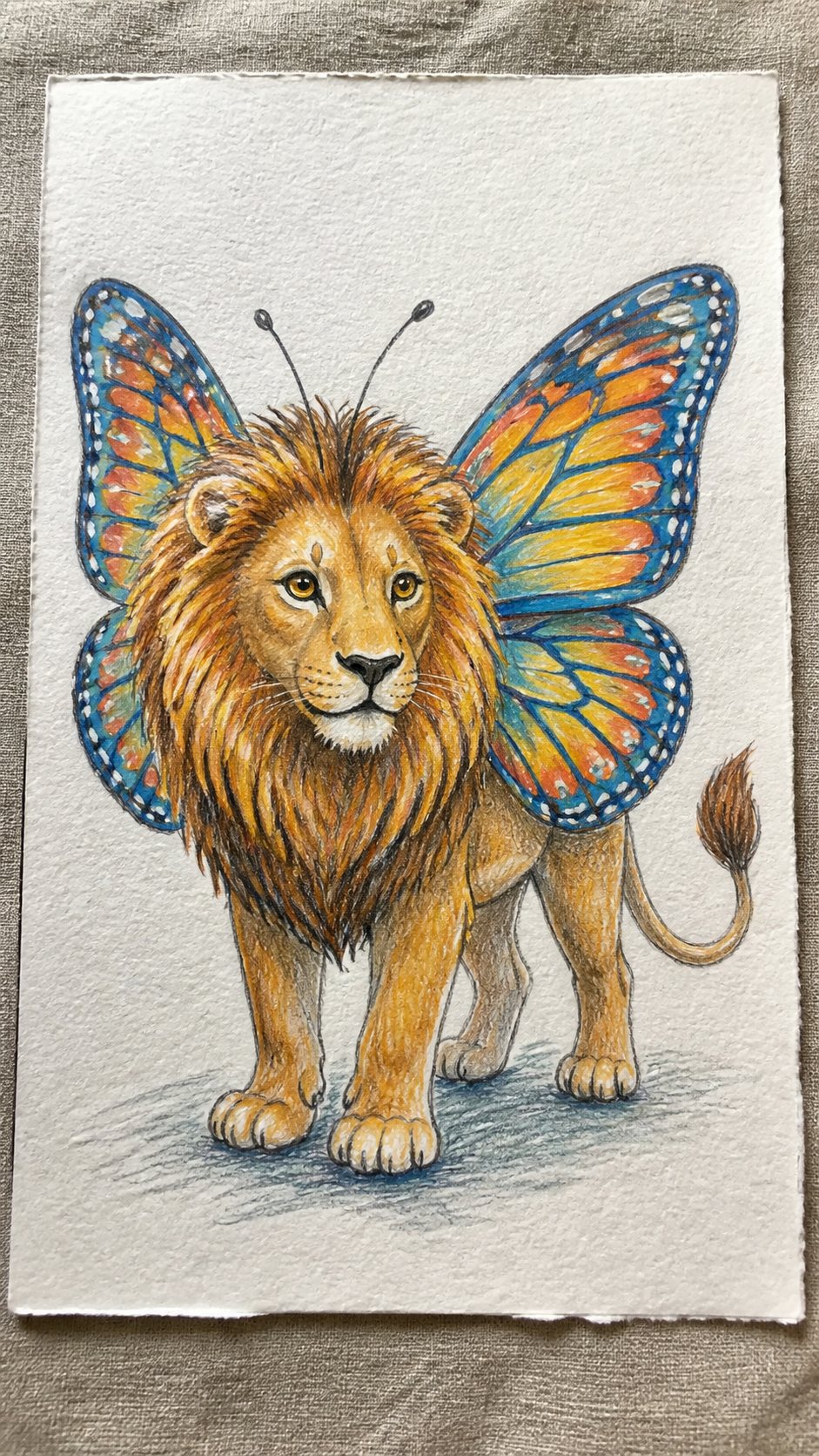 Discover the 15 Drawing Ideas Guaranteed to Unlock Your Child's Inner Picasso 32 Hand-drawn animal mash-up in colored-pencil and gouache drawing on textured paper, shown in a slightly off-center overhead — study 2