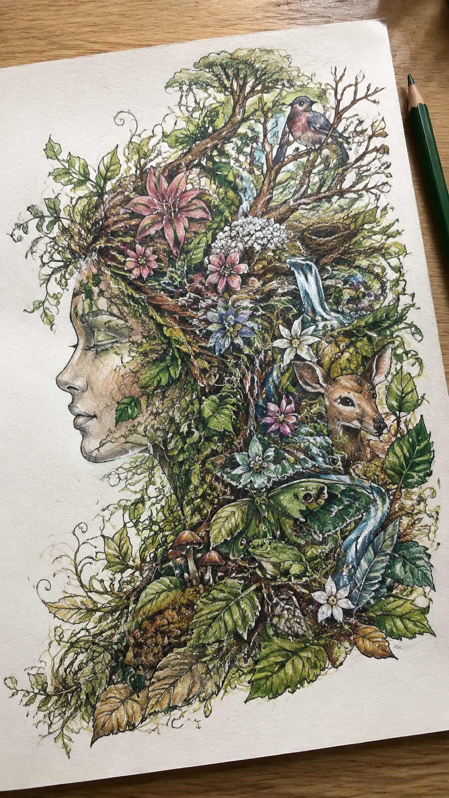 These 30 Trippy Drawing Ideas That Will Revolutionize Your Art 28 Hand-drawn nature’s weave in colored-pencil drawing on textured paper, shown in a slightly off-center overhead composition, like an — study 2