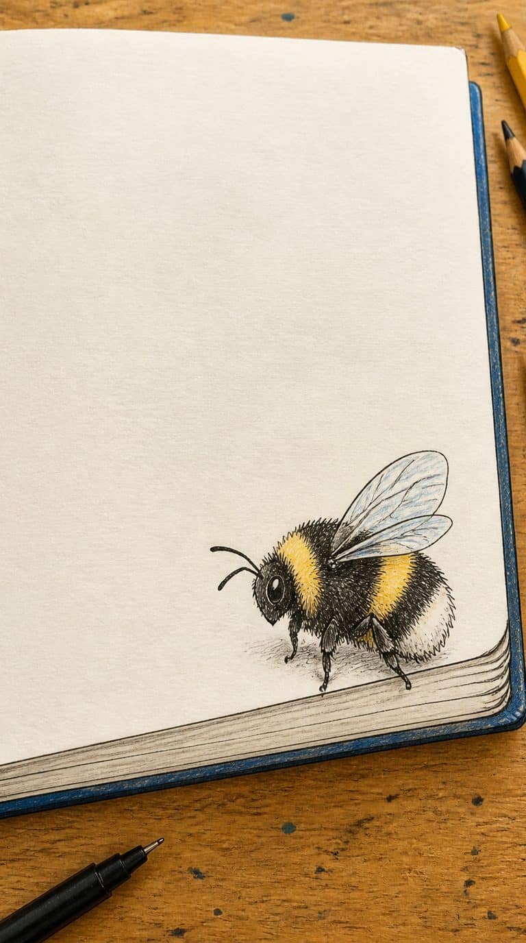 A hand-drawn artwork of little bumblebee.