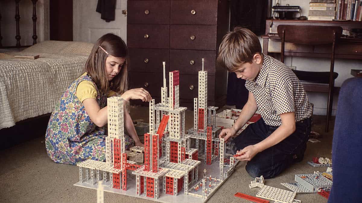 15 TV Commercials from Our Childhood That Would Be Banned Today 9 Brother and sister building a girder-and-panel city in the late 1960s