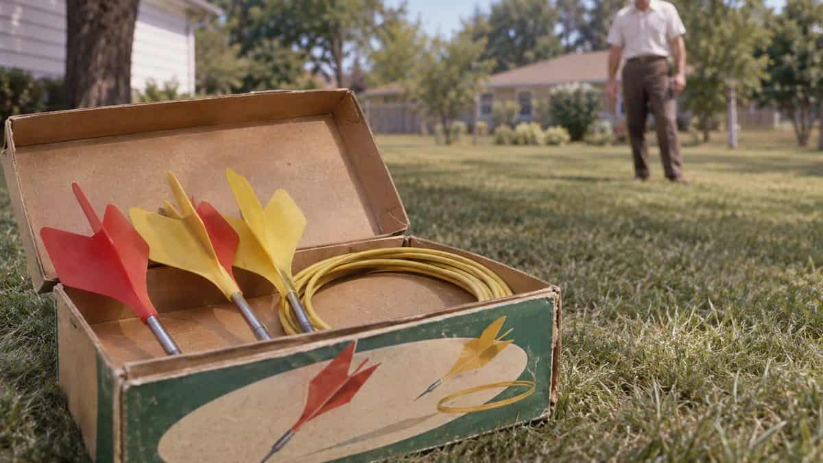 Vintage lawn darts box