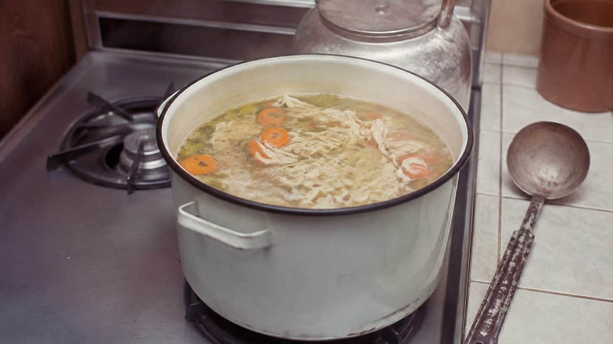 12 Comfort Foods That Taste Better Made the Old-Fashioned Way 10 Homemade chicken soup in a pot