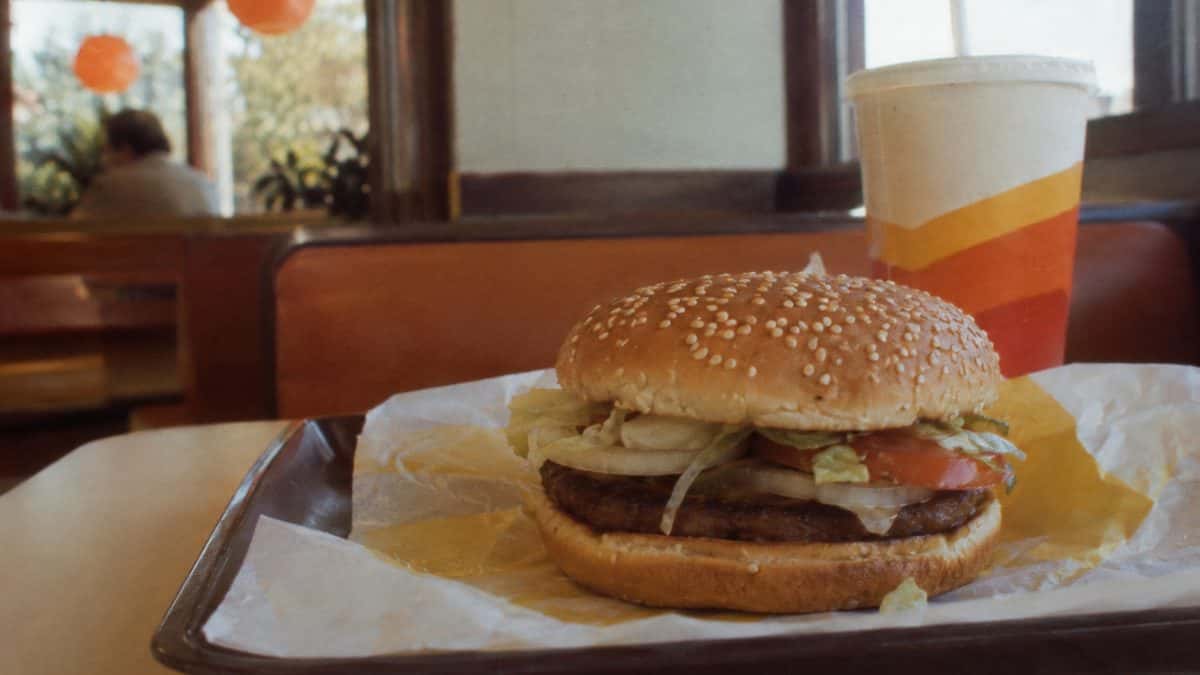 Real vintage photo of a Burger King Whopper