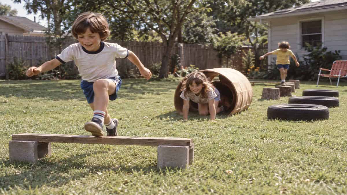 Before Screens: How We Entertained Ourselves 16 Kids playing in a backyard with happy expressions