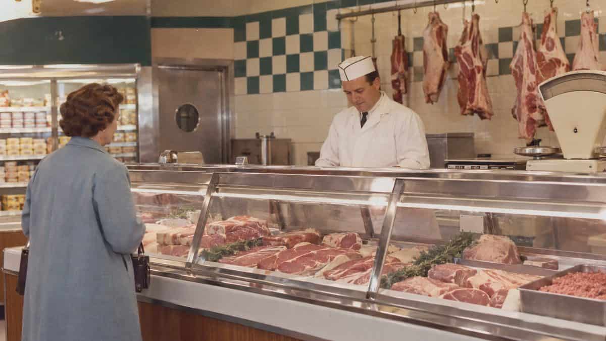 15 Grocery Store Features from the '60s That Have Vanished 4 1960s grocery store butcher counter